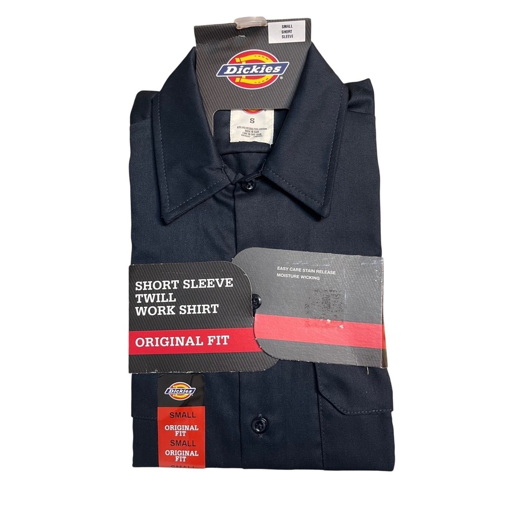 Dickies Mens Short Sleeve‎ Twill Work Shirt Original Fit Dark Navy Blue 1574DN S